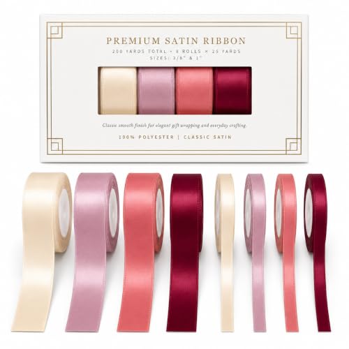 BukSuk Vintage Rose Satin Ribbon Set