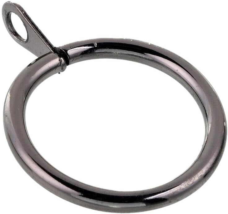 Lister Cartwright 28mm Curtain Rings Black Nickel Steel Metal (10x Curtain Rings)