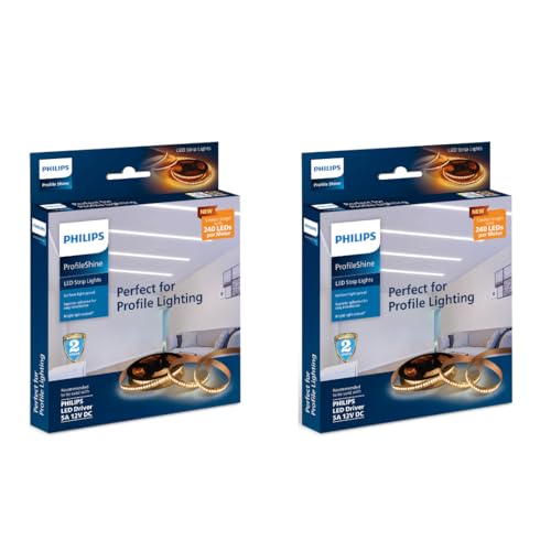 PHILIPS LED Profile Light for Ceiling | 5-Meter LED Strip Light for Home Decoration | Profile Shine, Natural White | Pack of 2 (Driver Required Separately) PHILIPS LED Profile Light for Ceiling | 5-Meter LED Strip Light for Home Decoration | Profile Shine, Natural White | Pack of 2 (Driver Required Separately)