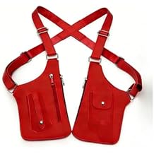 Hidden Underarm Shoulder Bag,Double Shoulder Armpit Bag,Shoulder Holster Bag Wallet Double Pockets,for Men Women Leather Armor,Travel Accessory,Stylish Multiple Colors,Red