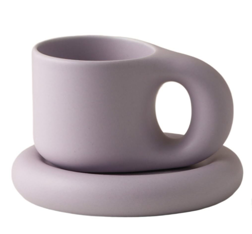 Tazzine Caffè Tazzine Caffe Tazze Caffe Tazze Da Caffè In Ceramica Tazze Da Caffè Affascinante Tazza Con Set Di Piattini Regali Creativi Tazze Da Caffè Da 300 Ml Tazzine da Caffè Tazza da Caffè ( Colo