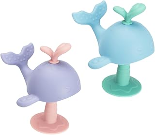 Toyvian 2 Pçs Mordedor De Baleia Brinquedos De Silicone Mordedor Molar Mascar Brinquedo De Silicone Mordedor De Bebê Brinquedo De Dentição Brinquedos Mordida Agarrando Sílica Gel