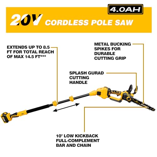 10 Inch Cordless Pole Saw for Dewalt