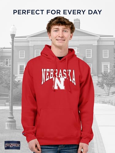 Image of JanSport NCAA Officially Licensed Rival Hoodie, Long Sleeve Unisex Sweatshirt, Cotton-Polyester Blend, Double-Layered Hood
