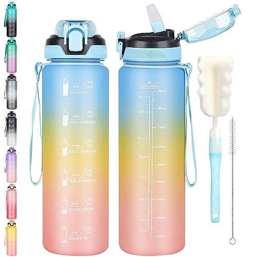 CodiCile Drinkfles, 1 l, met rietje, vaatwasmachinebestendig