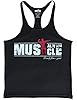 Muscle Alive Uomo Fitness sotto Maglie Sportive Canotta Bodybuilding Palestra Allenarsi Stringer Vest MA Nero XL #1
