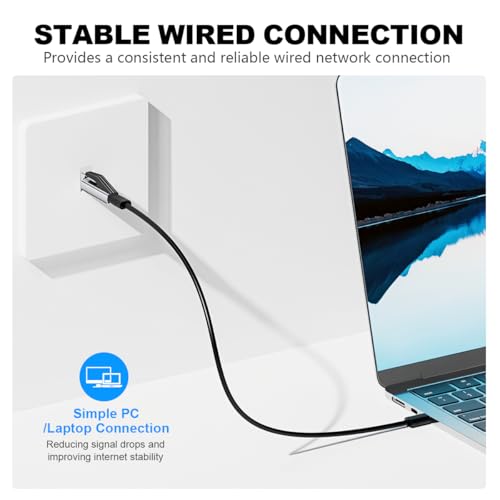 Image of ZORBES USB C to RJ45 Ethernet Adapter 1000Mbps, Type C Male to LAN Network Converter, Wired Internet Adapter for Laptop Tablet Smartphone