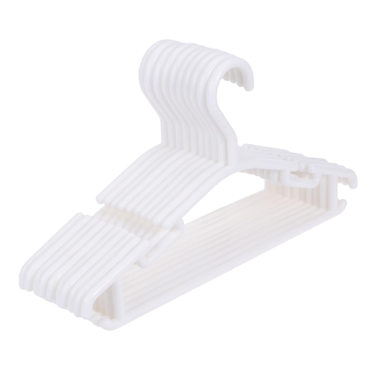 Confezione da 10 grucce in plastica antiscivolo, salvaspazio, per armadio e guardaroba, design durevole e stabile, perfetto per organizzare i tuoi indumenti