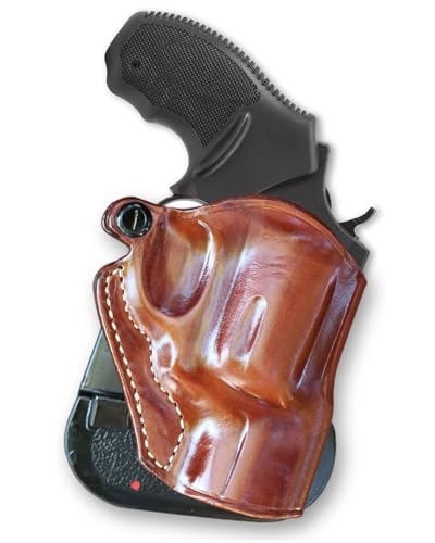 Masc Premium Leather OWB Paddle Holster with Open Top Fits, PT 85 .38 Special 2' Barrel, Right-Hand Draw, Brown #1061#
