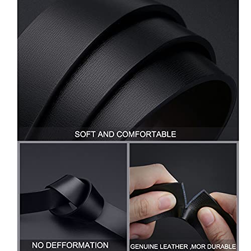 Huztencor Belt Men, Ratchet Belt Dress with 1 3/8" Genuine Leather Hidden Tail, Jeans Belt with Easier Slide Buckle4
