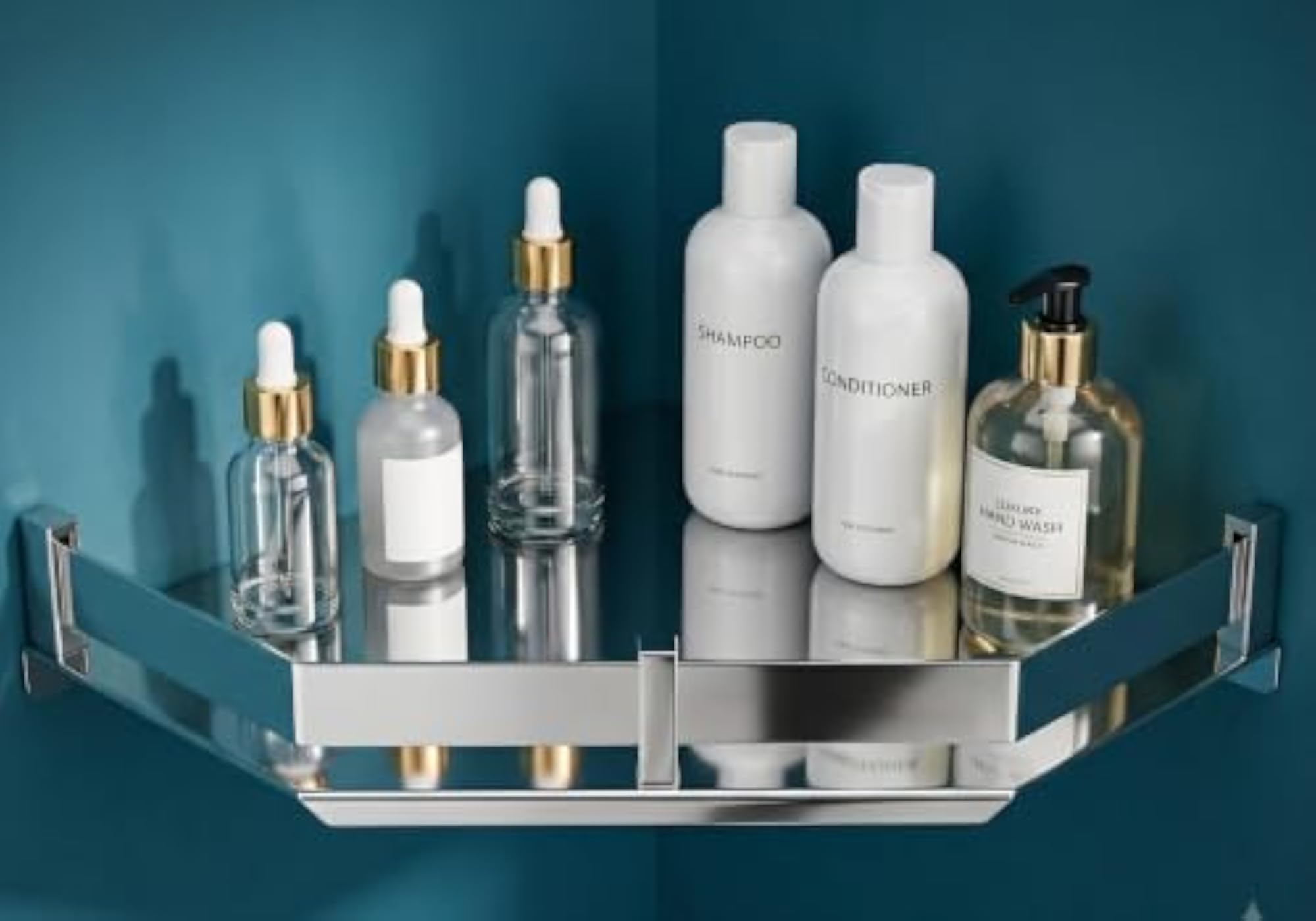 Stainless Steel Corner Shower Shelf, Chrome Finish