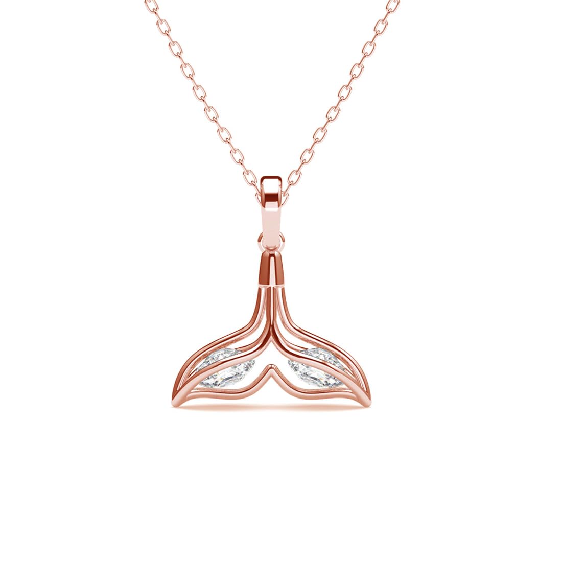 Clara 925 Sterling Silver Whale Tail Pendant Chain Necklace | Rose Gold Plated, Swiss Zirconia |Gift for Women and Girls (B0D9CYGB5N) Amazon Price History, Amazon Price Tracker
