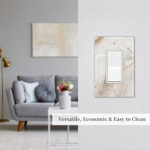 Placa frontal GFCI estilo mármol beige para ocultar imperfecciones de pared 8