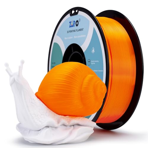 ZIRO 3D Printing Filaments, Translucent Series, 2.2lb 1.75mm, Fluo Orange