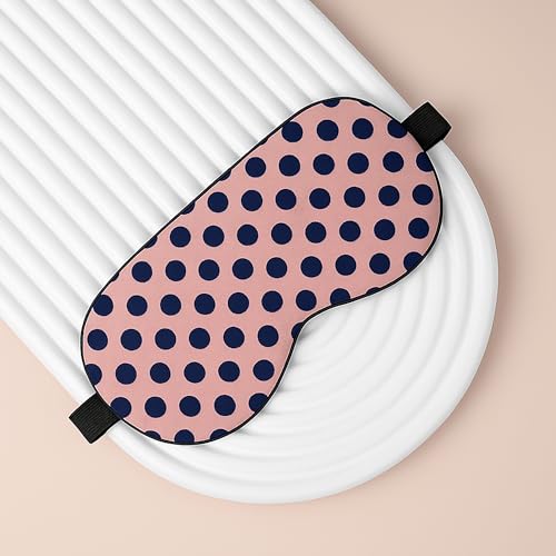 Image of Eye Mask for Sleeping with Adjustable Strap Super Soft Sleeping Mask Blind Fold for Comfortable Sleep Travelling Sleep Mask Pad for women (PolkaBlackPink-Gel)