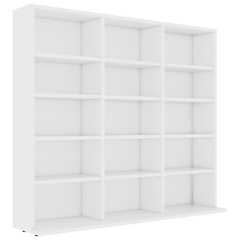 Estantería para CD, Vitrinas para Colecciones De Pie, Estanterias, Vitrina para Perfumes, Mueble CD, Mueble Estanteria, de aglomerado Blanco 102x23x89,5 cm