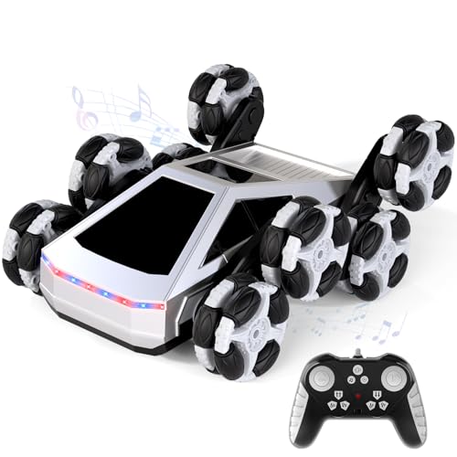 Bsgifts Remote Control Car, 8 Wheels RC Stunt Car with LED Lights & Music, 2.4GHz RC Drift Car for Boys Aged 6-14, Christmas Birthday Gift for Kids