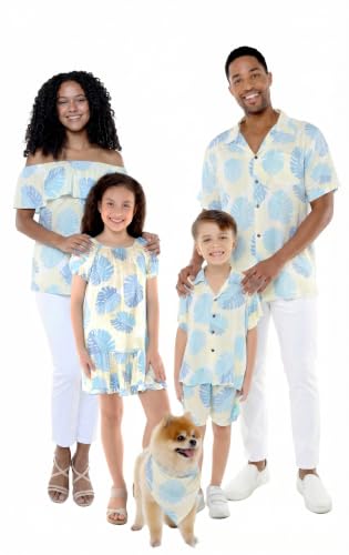 Image of Hawaii Hangover Family Matching Hawaiian Clothes, Pacific Palm Cream | Family matching Hawaiian outfits, Pacific Palm Cream, lightweight rayon, machine washable, tropical leaf print, luaus