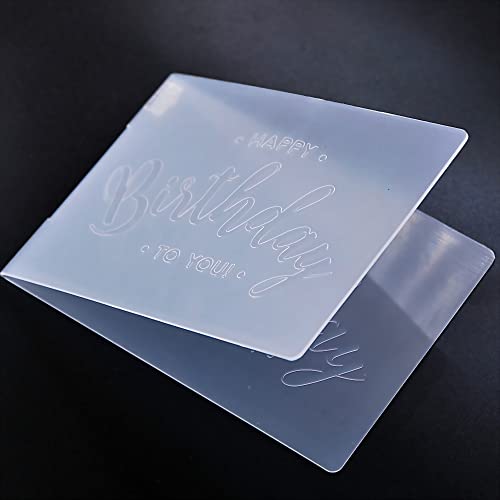 DDOUJOY Happy Birthday TO YOU Background Plastic Embossing Folders for Card Making Scrapbooking and Other Paper Crafts 2101040