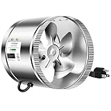 VIVOSUN 8 inch Inline Duct Booster Fan 420 CFM, Low Noise & Extra Long 5.5' Grounded Power Cord