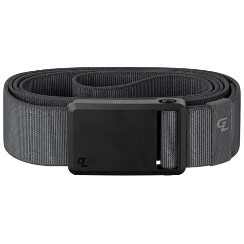 Groove Life Groove Belt Ultra Deep Stone/Black - Stretchable and Adjustable Nylon Golf Belt for Men with Magnetic Buckle – Comfortable for Golf
