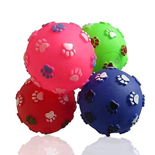 PSK PET MART Durable Paw Printed Squeaky Pet Dog Ball Toys Dog Supplies Balls Squeaky Toy Ideal for Playing and Chewing Dogs and Cats (Color May Vary, Pack of 1) (B0D4Z4R5WJ) Amazon Price History, Amazon Price Tracker