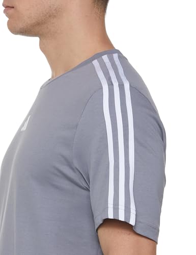 Image of adidas Men Cotton Striped Regular Fit T-Shirt
