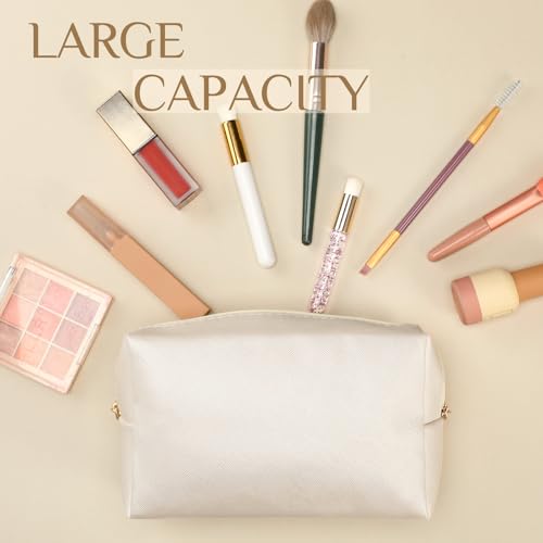 Cunno 100 Pcs Aesthetic Makeup Bags Bulk PU Leather Cosmetic Pouches DIY Toiletry Bags Preppy Makeup Pouch Travel Storage Organizer for Women Travel Party Gift3