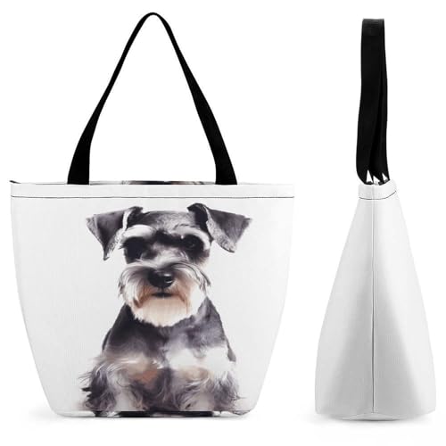 FekiLoot Well-behaved Schnauzer �g�[�g�o�b�O �����p ��e�� ���s �V�����_�[�o�b�O �t�@�b�V���� �n���h�o�b�O �▭�ȃT�b�`�F���o�b�O �ė��p�\ �H���i�o�b�O