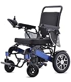 Electric Lightweight Folding Portable All Terrain Wheelchair for HomeIntelligent Ultralight Power Motorized Wheelchair for Adults Airline Approved Easy to Transport Battery 12AH/20KM Blue