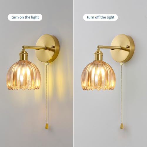 Aplique de pared orientable de cristal vintage con interruptor 5