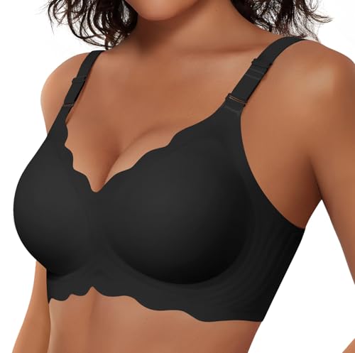 Image of Vertvie Jelly Bras for Women No Underwire Wireless Push Up Bra Full Coverage Bralettes Seamless Comfort Everyday Sports Bra