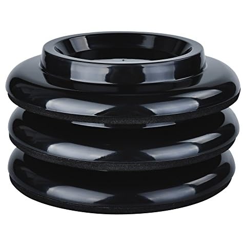 KingPoint Grand Piano Caster Cups Set of 3 ABS Furniture Leg Pads Protection Black Cover