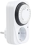revolt Zeitschaltuhr Steckdose: Mechanische Zeitschaltuhr, Tagesplaner, 15 Min, Kindersicherung (Zeitschaltuhr analog)