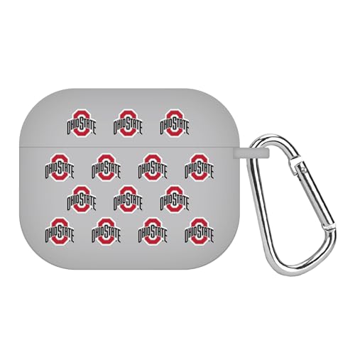 Ohio State Buckeyes HD Case Cover Compatible with Apple AirPods Gen 3 (Gray Repeating)