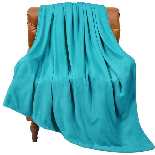 Image of BEDELITE Fleece Blanket Teal Throw Blanket for Couch & Bed, Luxury Plush Cozy Fuzzy Blanket 50 inch x 60 inch, Super Soft Warm Lightweight Throw Blanket for Travel Camping
