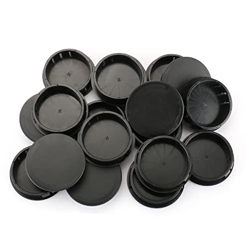 Image of Baomain 50-Pack Plastic Hole Plugs Black 3 inch (75mm) Locking Hole Plugs HP-75 Snap-in Panel Covers for Furniture, Cabinets & Automotive