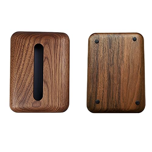 Durable High End Whole Piece Black Walnut Wood Tissue Box Cover Rectangle Holder Facial Tissue Dispenser Box #TOP1