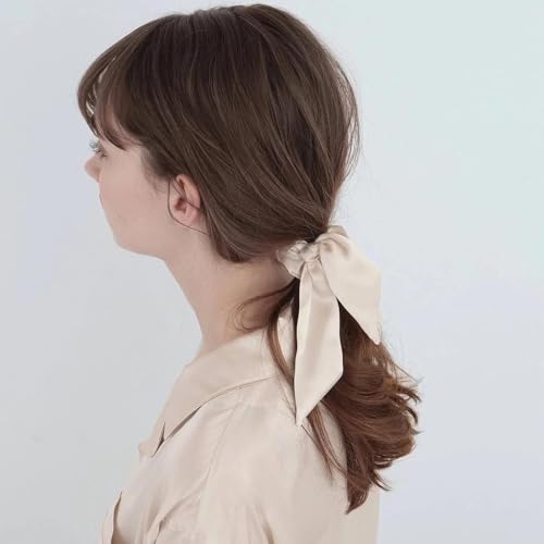 【湿気で広がる髪に】Foo Tokyo シルクリボンシュシュ 2WAYタイプ パールホワイト 女性 ギフト 人気 シルク100% ヘアケア ターバン ヘアアクセサリー 結婚祝い 新築祝い 出産祝い 内祝い 退職祝い 誕生日ギフト 誕生日プレゼント 彼女 お返し