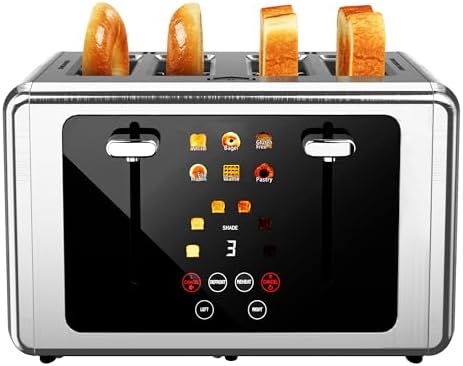 4 Slice Toaster,Touchscreen & Dual Independent Control Panel,5 Basic ...