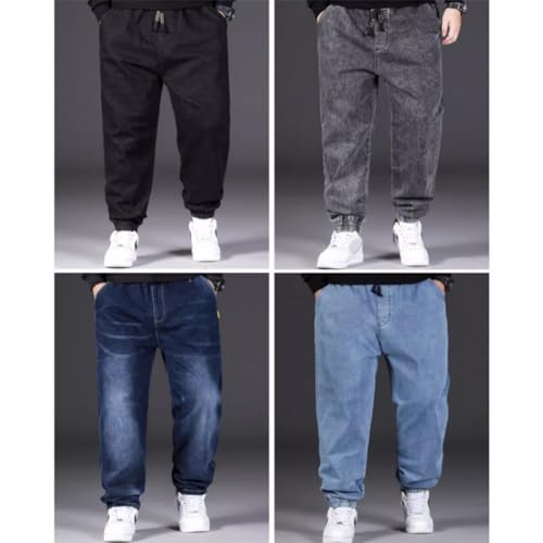 Jean Joggers for Men Loose Fit Elastic Waist Denim Pants4