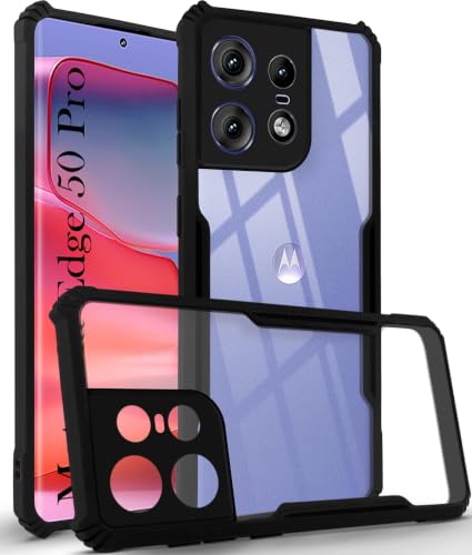 Image of Jkobi Back Case Cover for Motorola Moto Edge 50 Pro (Shockproof with Polycarbonate Clear Panel | Professional Black)