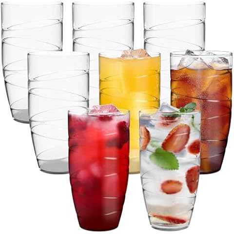 HEFTMAN 550ml Clear Acrylic Tumbler Set Cover