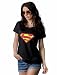 Decrum Womens Suparman Logo Shield Logo T Shirt| Black, L