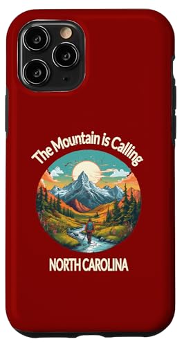 Carolina del Norte The Mountain is Calling Vintage Retro Hiking Carcasa para iPhone 11 Pro