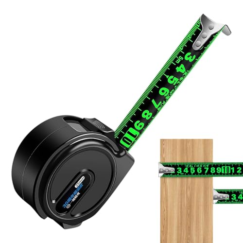 Cinta métrica fluorescente, cinta métrica luminosa, cinta métrica de acero de 16 pies, cinta métrica precisa de lectura rápida, cinta métrica autoblocante para construcción, cinta métrica V, cinta