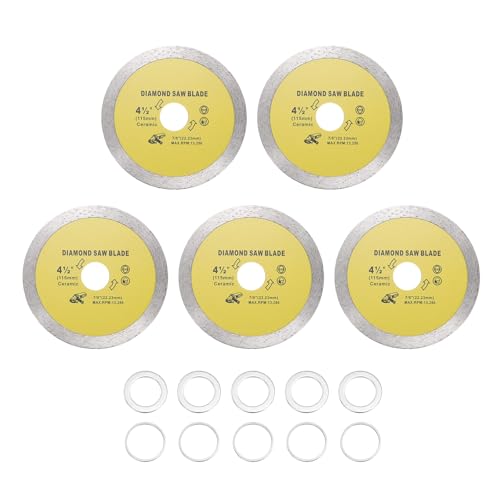 Lame de scie diamant 114mm avec bague 20mm sourcing map pour coupe précise de carrelage en lot de 5