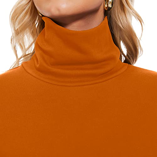 Image of TAIPOVE Cotton Fleece Lined Turtleneck Top for Women Long Sleeve Mock Turtle Neck Lightweight Sweater Thermal Underwear Shirt
