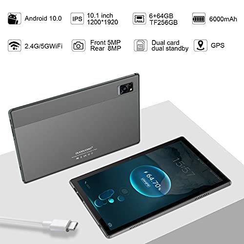 Aoyodkg 2023 Newest Tablet 10 Inch, Android 1Tablet Newest Octa-Core Processor, 64Gb Rom + 6Gb Ram Storage, 256Gb Expandable, With 2 Sim Slot+5G Dual Wifi Network, Tablet 1920X1200 Hd Display -Gray #TOP2