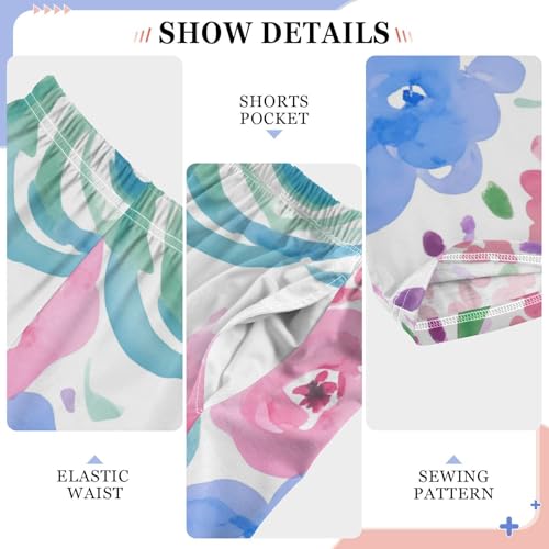 J JOYSAY Watercolor Roses Floral White Pajamas Pants Soft Long Pajama Bottoms Lounge Sleep Pants Size S-XL4